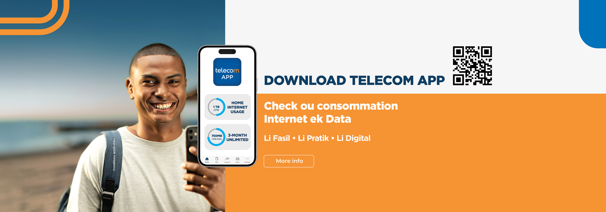 myt.mu - telecom app - check Internet and Data consumption